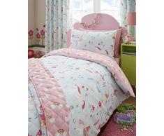 Kidz Club Tagesdecke mit Magischem-Einhörner-Motiv, 150 x 200 cm, leicht gesteppt, Blau