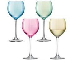 LSA Polka Weinglas, Pastellfarben, 4 Stück