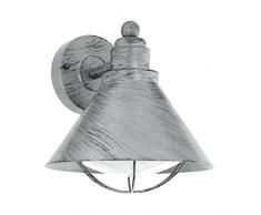 EGLO Außen-Wandlampe Barrosela, 1 flammige Außenleuchte, Wandleuchte aus Stahl verzinkt, Farbe: Silber-antik, Fassung: E27, IP44