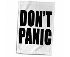 3dRose Don t Panic Handtuch, schwarz, 15 x 22