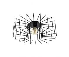 EGLO Deckenlampe Tremedal, 1 flammige Deckenleuchte Modern aus Stahl, Wohnzimmerlampe in schwarz, Küchenlampe, Flurlampe Decke mit E27 Fassung