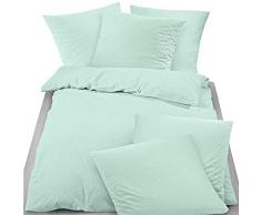 biberna Sleep & Protect Bettwäsche Garnitur mit Kopfkissenbezug, Baumwolle, Oliv, 1x 135x200 cm + 1x 80x80 cm