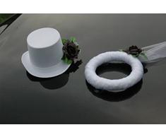 Autoschmuck Hochzeit Dekoration, Schwarz/Weiß, 34x24x14