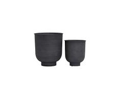 House Doctor Pflanzgefäß Vig, grau, H: 35 cm, Dia: 30 cm/H: 45 cm, Dia: 40 cm