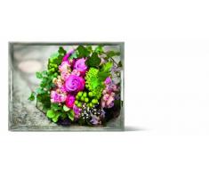 Emsa 513711 Tablett mit Blumenstrauß Dekor, Größe 40 x 31 cm, Classic