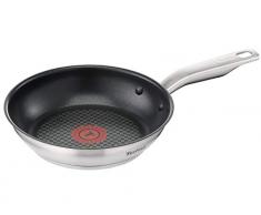 Tefal E49104 Virtuoso Bratpfanne, antihaftversiegelt, inklusive Thermo-Spot, 24 cm, edelstahl