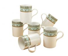 Creatable, 13656, Serie Majestosa, Kaffeebecher Set 6 teilig, Porzellan, Mehrfarbig, 24x29x14 cm