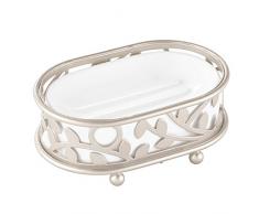 iDesign 86445EU Vine Seifenschale, weiß / satiniert