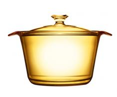 VISIONS pyroceram Flair Kochtopf mit Glas, braun, 30,4 x 23,8 x 15,3 cm