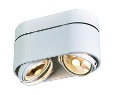 SLV LED Deckenlampe KARDAMOD für eine effektvolle Innenbeleuchtung | Dreh- und schwenkbare LED Deckenleuchte, Decken-Strahler, Spot Innenleuchte | Zweiflammig, Rund, Weiß, GU10, max 75W, E -A++