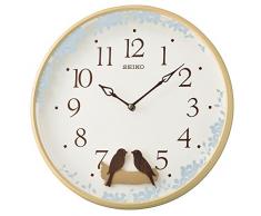 Seiko Wanduhr, Kunststoff, braun, 33 x 33 x 6.7
