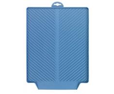 Wenko Abtropfmatte Linea Blau Trockenmatte, Spülbeckenmatte für Geschirr, Kunststoff (TPR), Maße (B x H x T): 40 x 3 x 30 cm