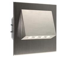 LEDIX LED- Wandleuchte, Aluminium, stahlgrau, 7,3 x 7,3 x 4,75 cm