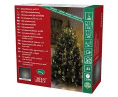 Konstsmide 6361-120 LED Lichterkette Baummantel / für Innen (IP20) / VDE geprüft / 24V Innentrafo / 200 warm weiße Dioden / dunkelgrünes Kabel