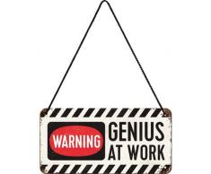 Nostalgic-Art 28007 Achtung - Genius at Work | Blechschild | HÃ¤ngeschild | TÃ¼rschild | inkl. Kordel, 10x20 cm