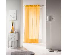 Douceur d‘Intérieur Ösenvorhang, mit Metallösen, Polyester, 140 x 280 cm, Keramik, gelb, 140x1x280 cm