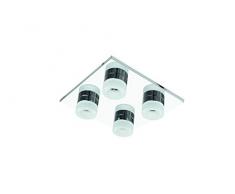 WOFI LED Logan Deckenleuchte, Metall, Acryl, 4.2 W, chrom, x 27,5 cm