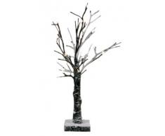 HiT Baum mit Schnee 45 cm, 24 Weisse LED, Plastik, braun 45 x 30 x 20 cm