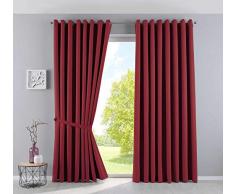 Gardinenbox Vorhänge Blickdicht »Newyork« Bordeaux HxB 225x295 cm 2er-Pack Thermo-Gardinen Verdunkelungsvorhang Blackout Ösen schalldämmend ÖKOTEX UV-Schutz Raffhalter, 201920600-2