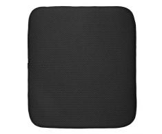 iDesign iDry Abtropfmatte groß, dicke Spülbeckenmatte aus Polyester und Microfaser zum schnellen Trocknen von Geschirr, schwarz/weiß