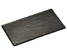 KESPER Buffet- & Servierplatte 41330, Melamin, Schiefer-Optik, Maße: 32,5 x 17,6 x 0,7 cm - Gastro-Norm 1/3
