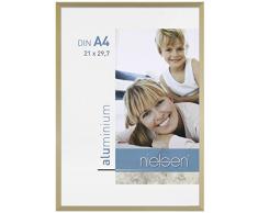 Nielsen Aluminium Bilderrahmen C2, 21x29,7 cm (A4), Struktur Gold Matt