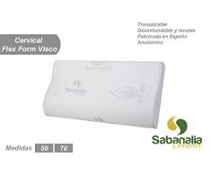 sabanalia Aloe Vera Kopfkissen Nackenstützkissen aus viskoelastischem, 70 x 33 x 11 cm