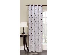 DecoKing Premium 86926 Vorhang 140x245 grau Ösenschal Fensterdekoration geometrisches Muster Blickdicht anthrazit stahl graphit schwarz weiß Hypnosis Witchcraft
