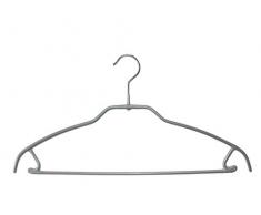 MAWA 0413015052 10 x Metall Kleiderbügel, Steg SKINfriedly anti-Rutsch Beschichtung 42 cm silber
