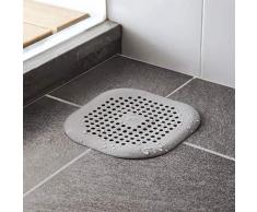 Bresuve Duschablauf-Haar-Entleerung, Silikonschlauch, Abfluss-Haar-Auffangfilter, mit Saugnapf, für Badezimmer, Küche, Gummi, Badewannensieb, Haarfänger (grau)