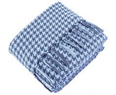 Mixibaby Tagesdecke Wohndecke Wendedecke Kuscheldeck Sofadecke Couchdecke, Farbe:hellblau, Design:Kariert