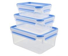 Tefal Master Frischhaltedose für Lebensmittel, rechteckig, transparent/blau, Plastik, transparent/blau, 3-Piece Set