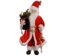 WeRChristmas 40 cm Große Figur Weihnachtsmann mit Sack Weihnachtsfigur Weihnachtsmänner Weihnachtsdeko