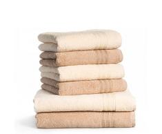 Dream Art Frottier-Pack 3487 Fb. 0737 Handtuch-Set, 6-teilig (2x Duschtuch Größe 70/140, 4x Handtuch Größe 50/100), creme/beige