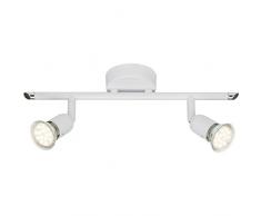 Brilliant Loona LED Spotrohr 2 flg Deckenstrahler schwenkbar weiß 500 Lumen, 2x GU10 3W LED-Reflektorlampen inklusive