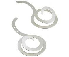 GARDINIA Dekoschnecke, Zum Drapieren von Gardinen und Vorhangstoffen, 2 Stück, Außen ca. Ø 12 cm, Länge ca. 25 cm, Metall, Silber-matt