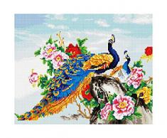 Diamond Vollbedeckung mit Holzrahmen Painting Set Bild 40 x 50 Diamant Malerei Stickerei Handarbeit Basteln Mosaik Steine Blumen Korb Haus am Bach (GJ281)