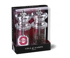 Cole & Mason 505 Acryl Salzmühle 2 Stück 140mm Salz-/ Pfeffermühle Geschenkset, Clear, 14 cm