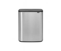 Brabantia BO Touch Mülleimer XL, 60 l, Matt Stahl gegen Fingerabdrücke, 1 Inner Bucket (60L)