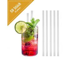 Close Up Glas Strohhalme 15 cm im 50er-Set, 50 StÃ¼ck gearde Trinkhalme, wiederverwendbar, langlebig, umweltschonend, BPA frei & spÃ¼lmaschinengeeignet