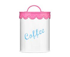 Premier Housewares Kaffeedose, groß, Pink, Verzinkter Stahl, Pulverfarbe, Rosa, 11x11x13