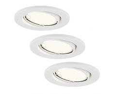 Briloner Leuchten LED Einbauleuchten 3er Set, Einbaulampen schwenkbar, 3 x LED/GU10 3W 200lm, Lichtfarbe: warm weiÃ, Einbautiefe: 60 mm, Einbaumaà 68mm, Metall, 3 W, Ã86 mm