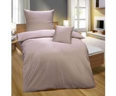 Biberna Gots Bio-Satin Bettwäsche, Baumwollsatin, taupe, 155 x 220 + 80 x 80 cm, 2-Einheiten