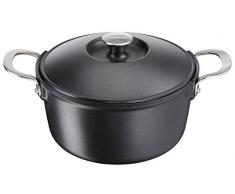 Tefal e2157014 Aroma Aluminium-4,8 L für alle Herde, Induktion Schmortopf aus Gusseisen, Schwarz