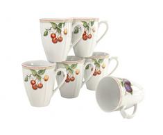 Creatable Kaffeebecher Set 6 teilig, Mehrfarbig