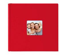 Goldbuch Fotoalbum mit Bildausschnitt, Living, 30x30 cm, 100 weiße Seiten mit Pergamin-Trennblättern, Hochwertiger Einband aus Strukturpapier in Leinenoptik, Rot, 31 092
