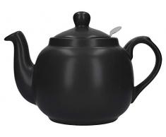 London Pottery Teekanne mit Filter, für 2 Tassen, Grün, Keramik, Matte Black, 4 Cup