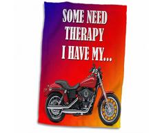 3dRose Some Need Therapy. I Have My Picturing Harley Davidson Cool Bike Handtücher, weiß, 15 x 22
