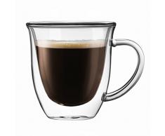 Joyjolt Double-Wall Isolierte Glas 7.4-ounce ¨¹ 2 doppelwandige Gläser ） doppelwandig Kaffee/Teetassen mit Henkel, robust elegant, spülmaschinenfest und mikrowellengeeignet. (bis 350 °F)
