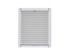 Sunlines Plissee Made in Germany, Tageslicht, Crepes Uni Klemmfix, Silbergraue Schiene, 105 x 150, Stoff, Grau, 105 x 150cm